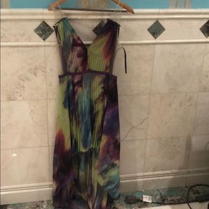 Hi-low dress, purple tye-die